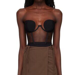 Nensi Dojaka Black cropped Corset NEW
